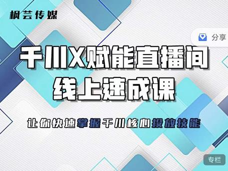 枫芸传媒-线上千川提升课，提升千川认知，提升千川投放效果-优才资源站
