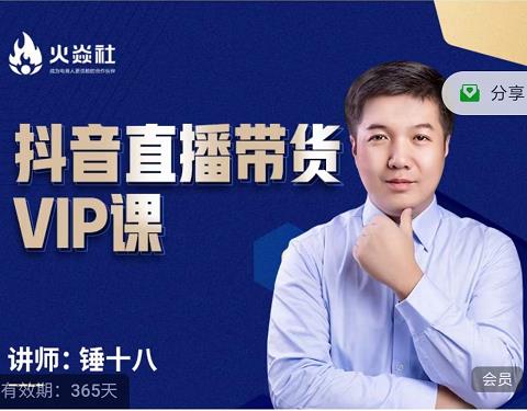 锤十八-抖音直播带货VIP课，专注直播带货有效盈利模式-优才资源站