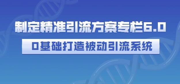 制定精准引流方案专栏6.0，0基础打造被动引流系统-优才资源站