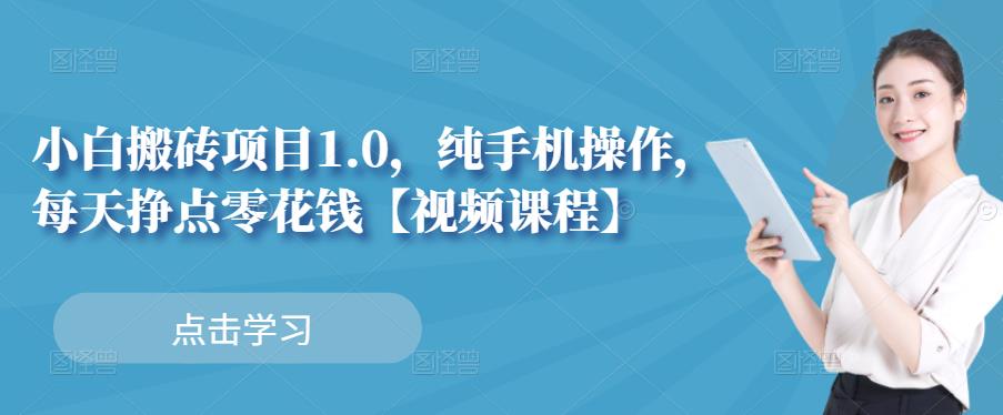 小白搬砖项目1.0，纯手机操作，每天兼职挣点零花钱-优才资源站