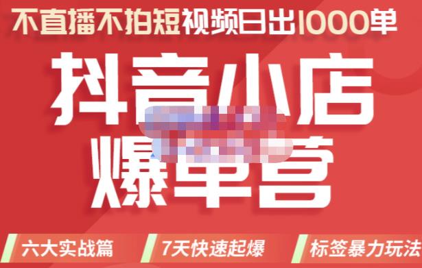 推易电商·2022年抖音小店爆单营，不直播、不拍短视频、日出1000单，暴力玩法-优才资源站