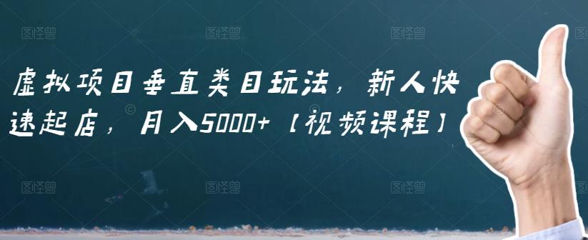 虚拟项目垂直类目玩法，新人快速起店，月入5000+【视频课程】-优才资源站