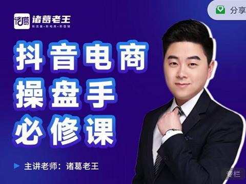 诸葛老王-抖音电商操盘手必修课：顶层设计，​起号破局，爆款运营，数据分析-优才资源站