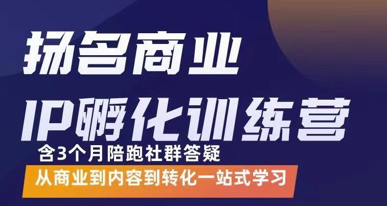杨名商业IP孵化训练营，从商业到内容到转化一站式学 价值5980元-优才资源站