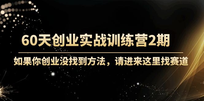 60天创业实战训练营2期：如果你创业没找到方法，进来这里找赛道-价值3000元-优才资源站