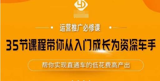 35节课程带你从入门成长为资深车手，让系统学习直通车成为可能，帮你实现直通车的低花费高产出-优才资源站