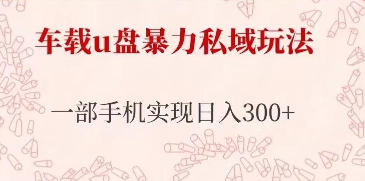 车载u盘暴力私域玩法，长期项目，仅需一部手机实现日入300+-优才资源站