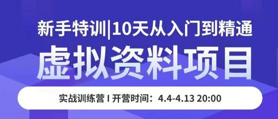 虚拟资料项目新手特训，10天从入门到精通，保姆级实操教学-优才资源站