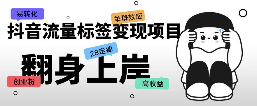 抖音流量标签变现项目，抖音创业粉轻松转化，单价高收益简单-优才资源站