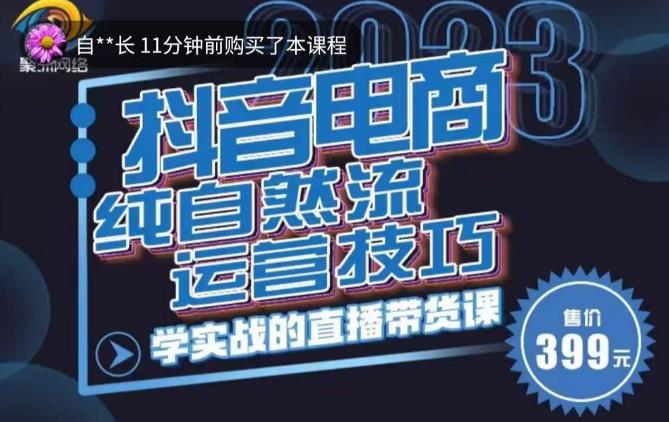李扭扭·2023自然流运营技巧，纯自然流不亏品起盘直播间，实战直播带货课（视频课+话术文档）-优才资源站