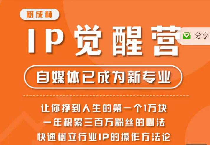 树成林·IP觉醒营，快速树立行业IP的操作方法论，让你赚到人生的第一个1万块（更新）-优才资源站