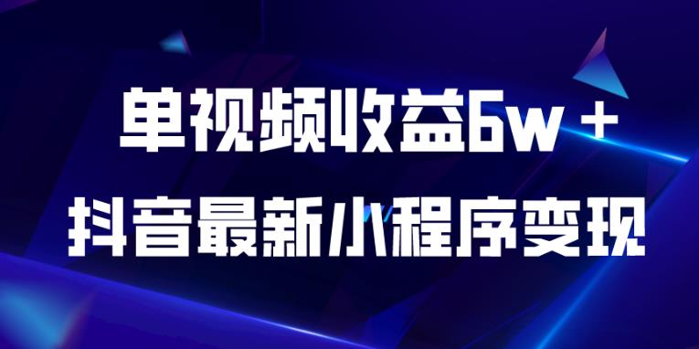 抖音最新小程序变现项目，单视频收益6w＋，小白可做【揭秘】-优才资源站