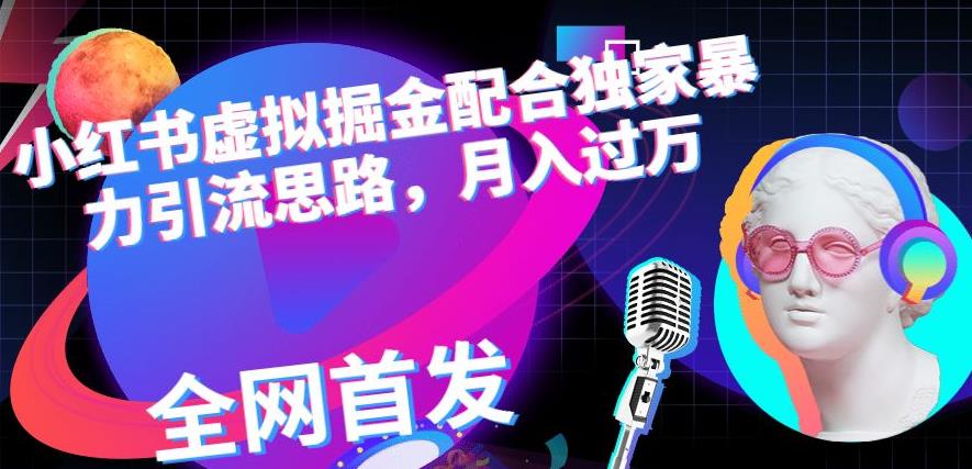 小红书虚拟掘金配合独家首发暴力引流思路，月入过万【揭秘】-优才资源站