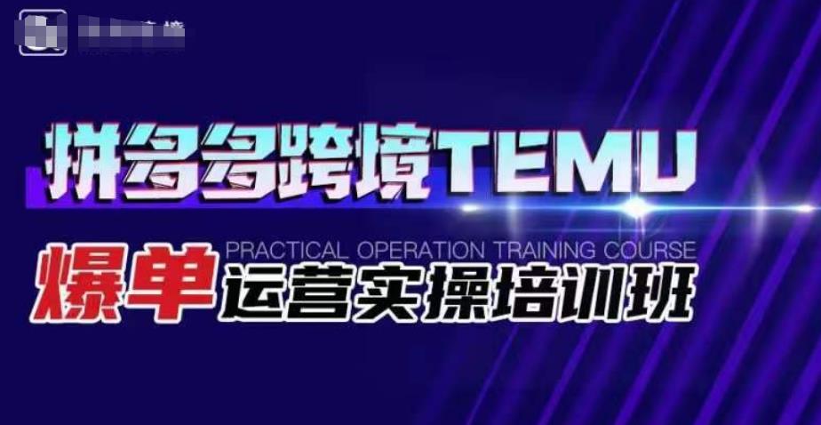 拼多多跨境TEMU爆单运营实操培训班，海外拼多多的选品、运营、爆单-优才资源站