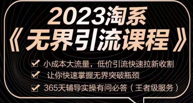 2023淘系无界引流实操课程，​小成本大流量，低价引流快速拉新收割，让你快速掌握无界突破瓶颈-优才资源站