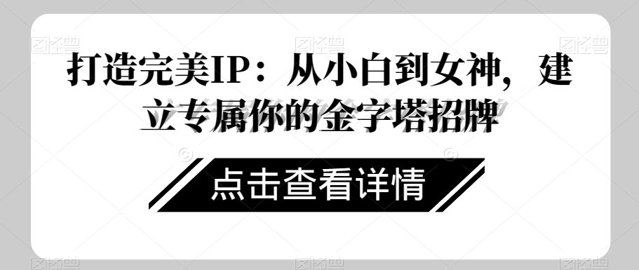 打造完美IP：从小白到女神，建立专属你的金字塔招牌-优才资源站