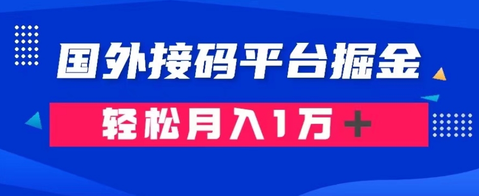 通过国外接码平台掘金：成本1.3，利润10＋，轻松月入1万＋【揭秘】-优才资源站