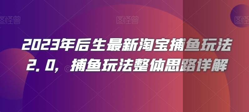 2023年后生最新淘宝捕鱼玩法2.0，捕鱼玩法整体思路详解-优才资源站