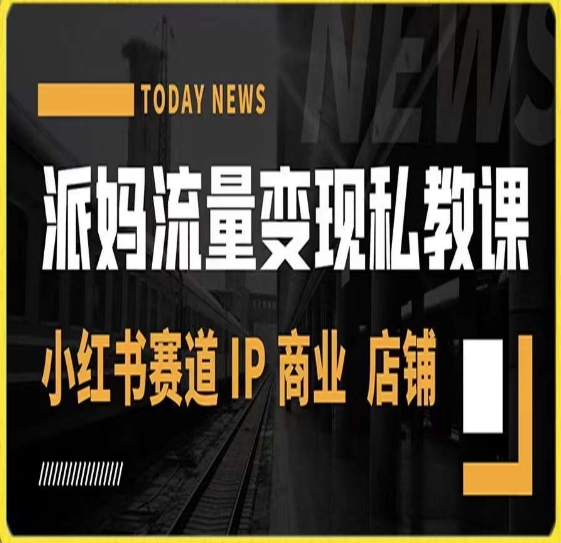 派妈流量变现私教课，小红书赛道IP  商业  店铺 -优才资源站
