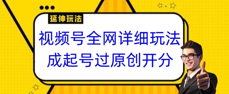 视频号全网最详细玩法，起号过原创开分成，单号日入300+【揭秘】-优才资源站